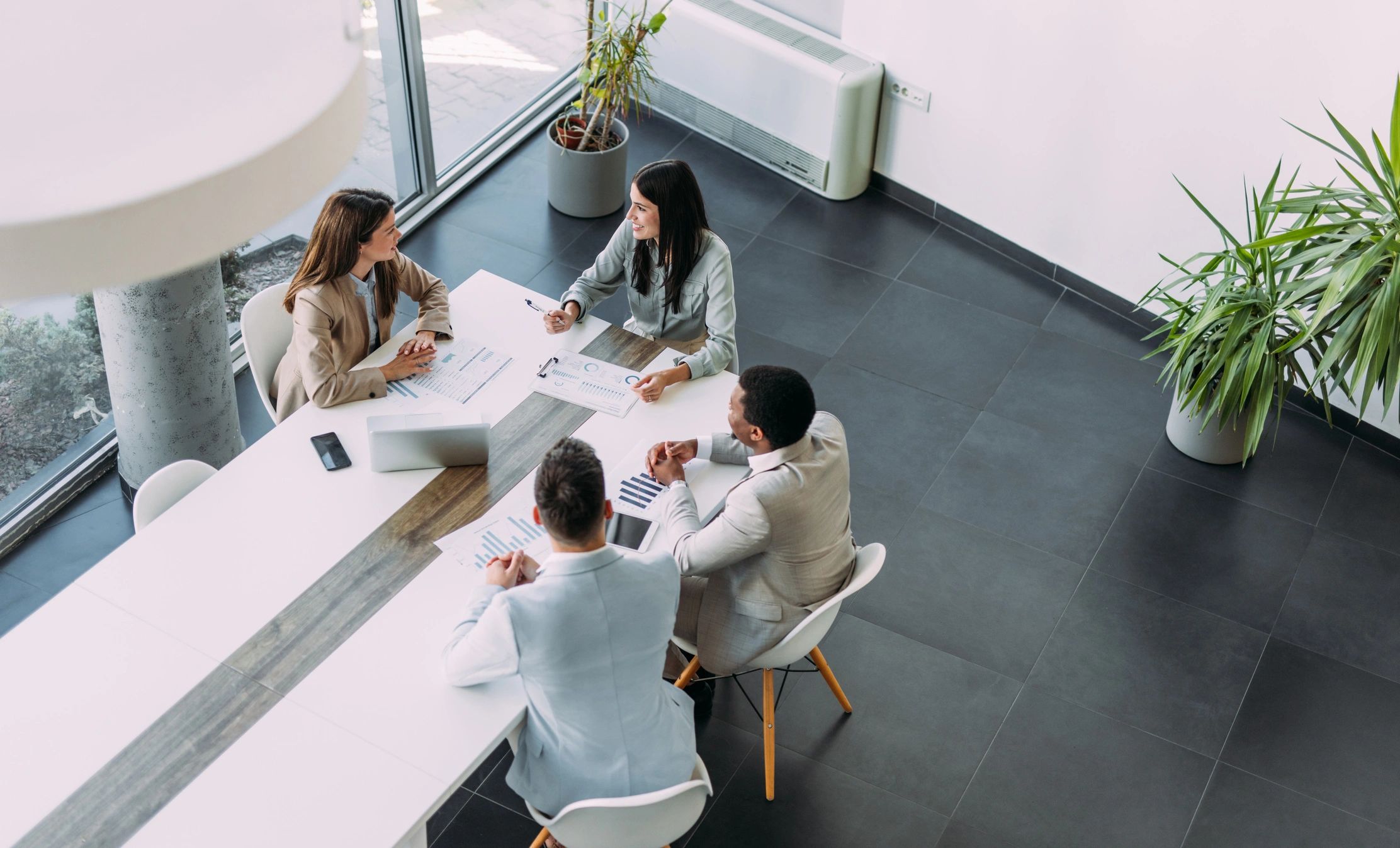 Corporate business team meeting in an office board room